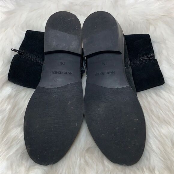 Marc Fisher Black Suede Engineer Booties Sz 7.5 - Picture 7 of 7